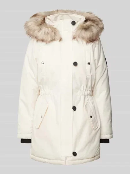 Parka kroju shaped fit z naszywką z logo model ‘IRIS’ Only biała