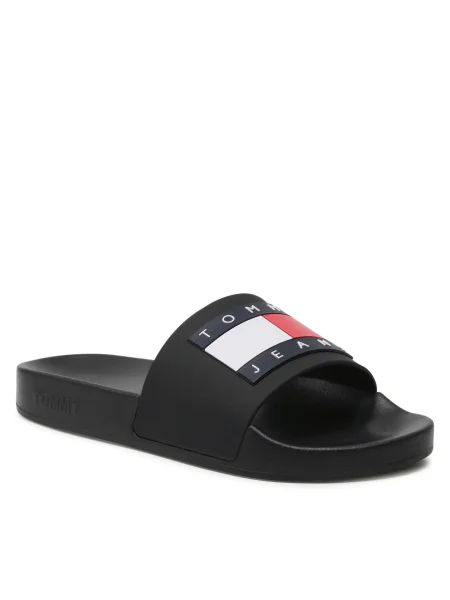Чехли Tommy Jeans FLAG POOL SLD ESS черно