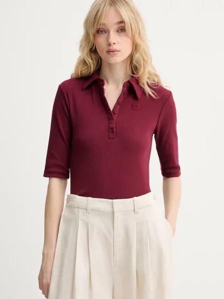 Gestuz polo z GZdrew bordowa