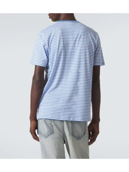 Tricou Sunspel cu dungi albastru