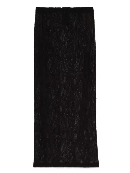 Fustă midi Wardrobe.nyc din dantelă până la genunchi negru