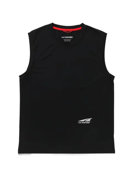 Tricou And Wander fără mâneci cu imagine negru