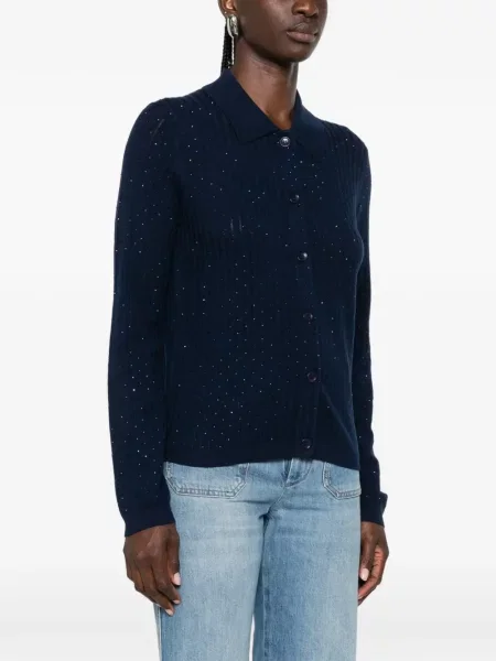 Stras cardigan Maje tricotate albastru
