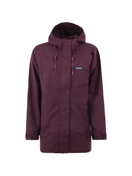 Geacă parka Patagonia cu glugă violet
