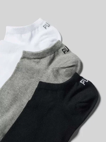 Skarpety do sneakersów z logo w zestaw 3 szt. Puma białe