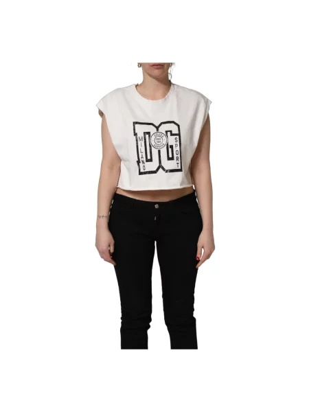 Top Dolce And Gabbana bez rękawów biały
