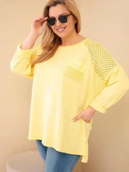 Bluza Kesi Włoski z nadrukiem żółta