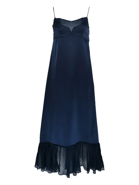 Sukienka midi Azeeza szyfonowa do kolan garniturowa niebieska