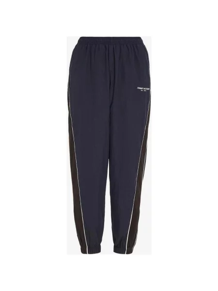 Tommy Hilfiger Tkane długie spodnie w kolorze granatowo-czarnym XS czarne