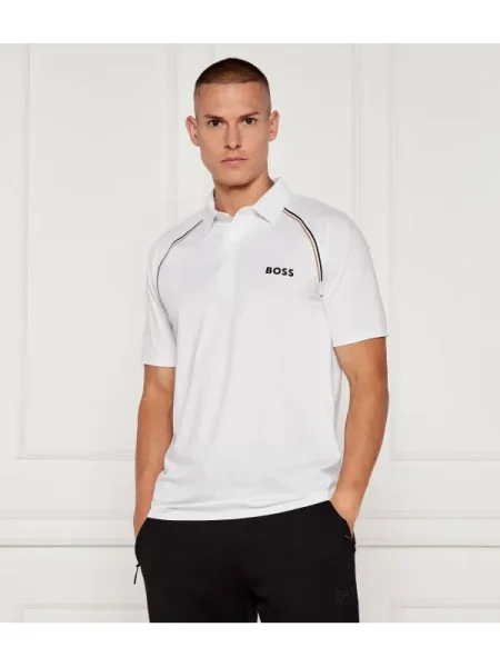 BOSS GREEN Polo Patteo | stretch alb