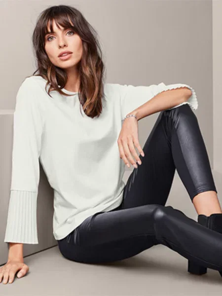 Tchibo Блуза з довгим рукавом модал білий