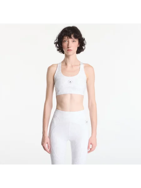 Sutien adidas by Stella McCartney Primeliftimpact Training Bra Medium Support Printed Core White/ Orbit Grey M alb