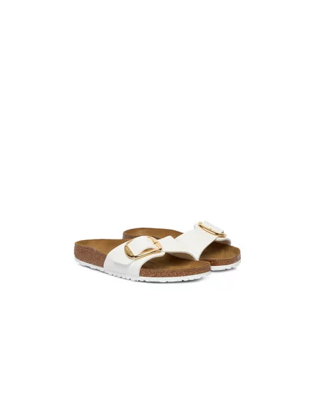 Pantofle Birkenstock s přezkou bílé