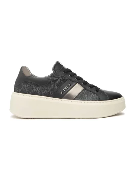 Sneakersy Nerogiardini skórzane na platformie czarne