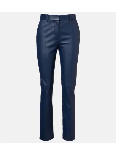 Pantaloni Joseph din piele albastru