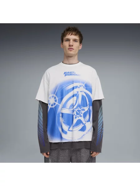 Koszulka oversize PUMA x FAST & FURIOUS Odzież S biały