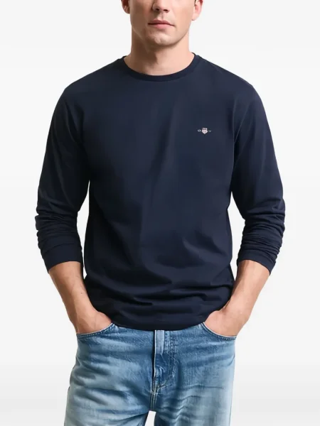 Tricou Gant lung albastru