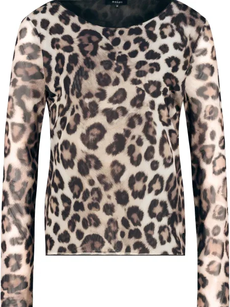 Monari Majica svetlo bež / mokka črna