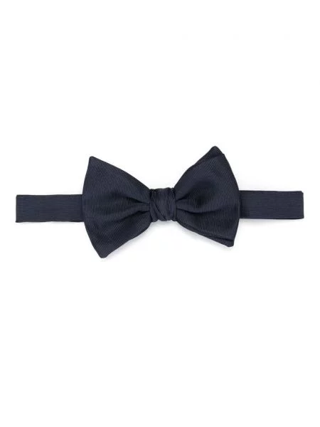 Cravată Giorgio Armani cu funde de mătase albastru