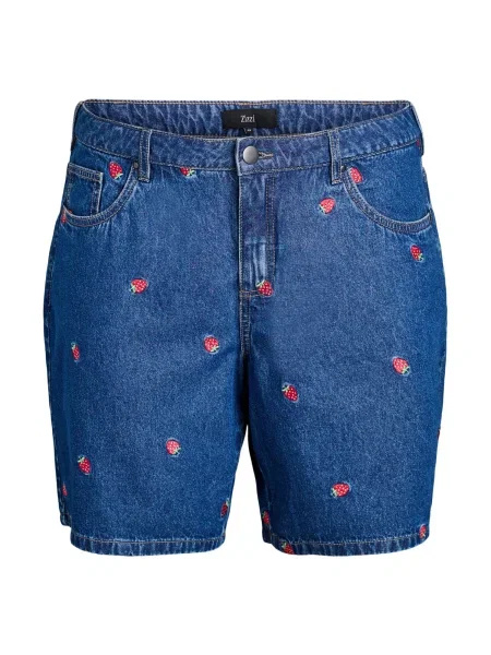 Zizzi Jeans Jeva albastru denim / verde roșu