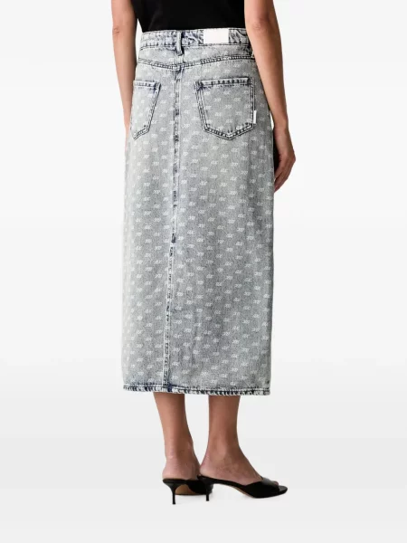 Fustă din denim Armani Exchange cu imagine albastru