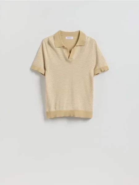 Gulerat tricou polo Reserved galben