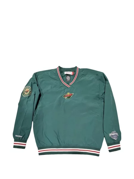 Hanorac Mitchell & Ness cu decolteu în V cu autograf verde