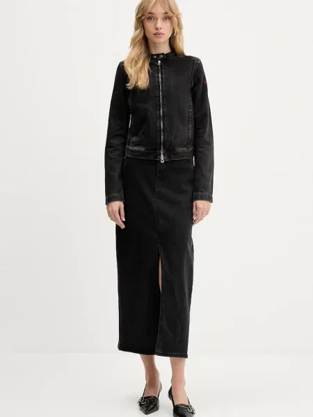 Diesel kurtka jeansowa DE-MORNIN JACKET przejściowa czarny