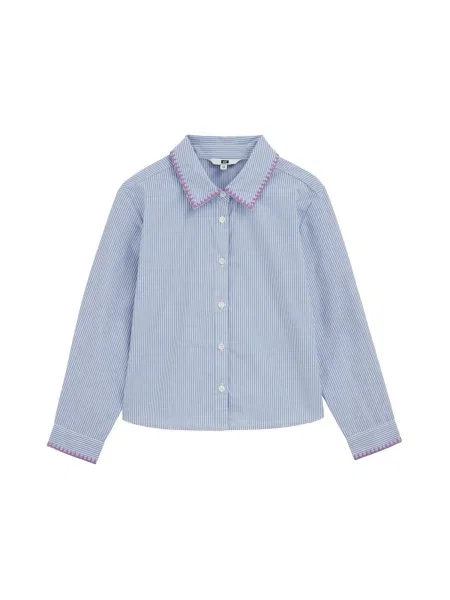 WE Fashion Bluză albastru deschis / mov deschis alb