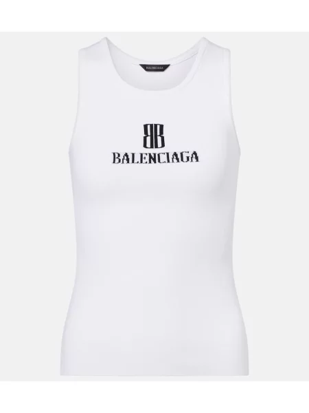 Top Balenciaga tricotate alb