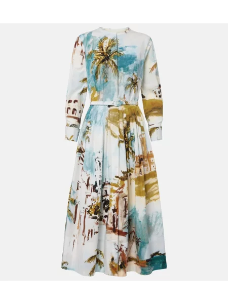 Rochie de cocktail Oscar De La Renta cu imagine albastru