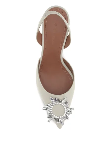 Papuci tip mules Amina Muaddi slingback de cristal