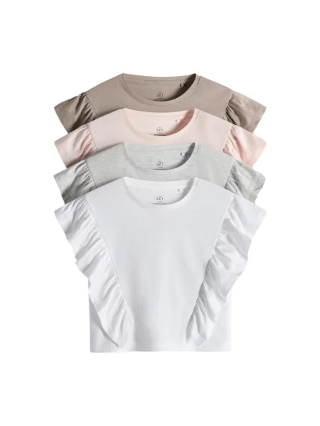 The Set Tricou bej închis / gri amestecat / portocaliu piersică alb