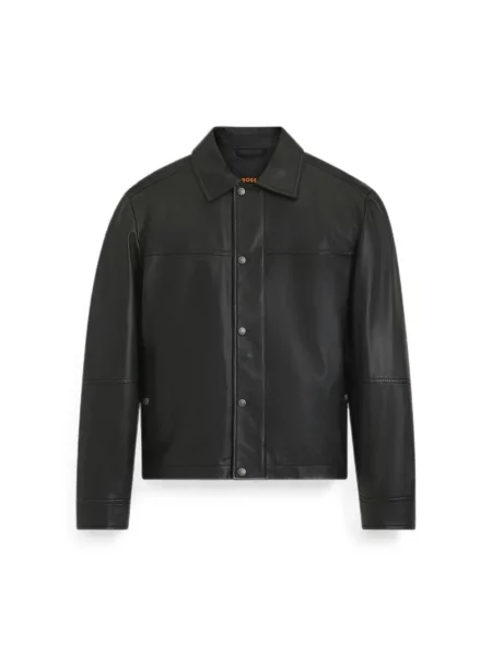 Geanta de piele Boss negru