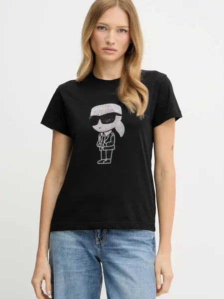 Karl Lagerfeld Tričko zlatá strieborná čierna
