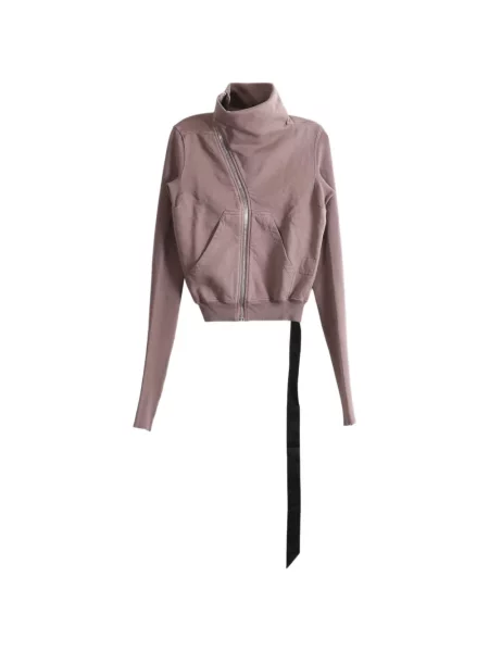 Hanorac cu fermoar Rick Owens Drkshdw asimetric maro