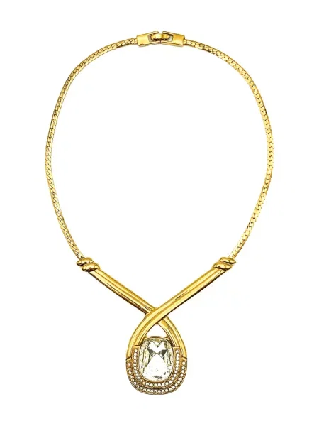 Colier Jennifer Gibson Jewellery de cristal auriu