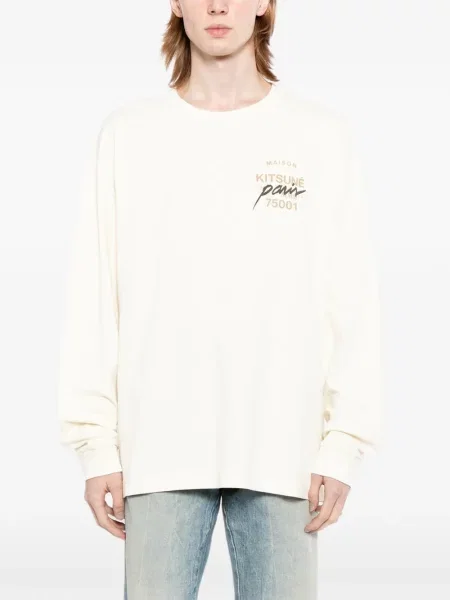 Lung tricou Maison Kitsune cu imagine
