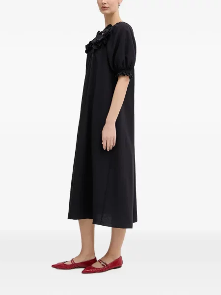 Rochie midi Stine Goya cu volane negru