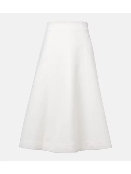 Fustă midi Veronica Beard cu model floral din jacard până la genunchi alb