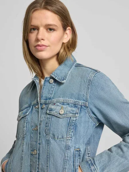 Kurtka jeansowa w kroju regular fit z czystej bawełny model CLASSIC TRUCKER EXT Tommy Jeans niebieska