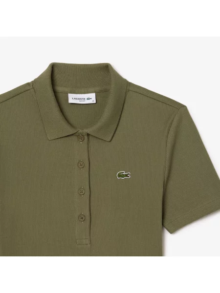 Lacoste Organiczna Koszulka Polo Slim Fit Khaki zielony