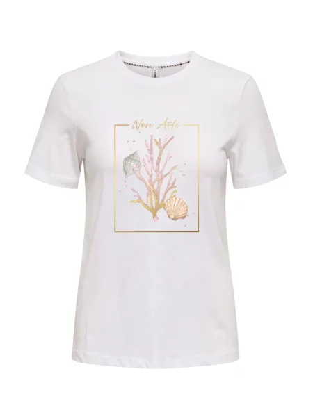 ONLY Tricou ONLKITA galben / gri / mov liliachiu / murdar alb