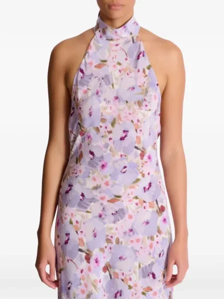 Rochie Balmain cu gât halter de costum violet