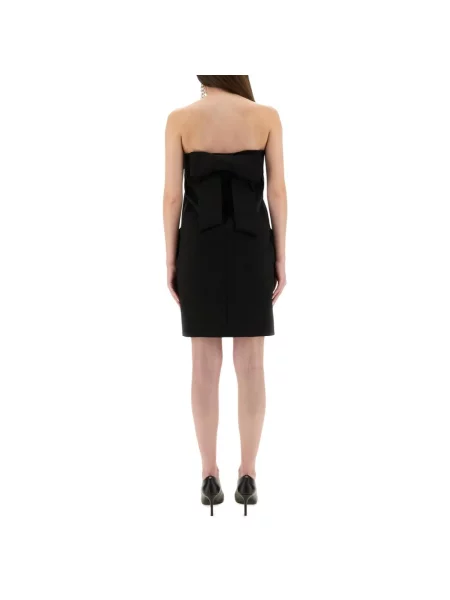 Sukienka mini Moschino z kokardką bez ramiączek czarna