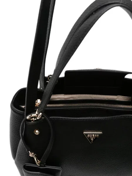 Geantă shopper Guess cu autograf negru