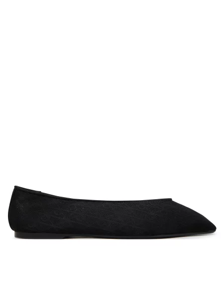 Balerini Calvin Klein Square Ballerina Aop Mesh negru