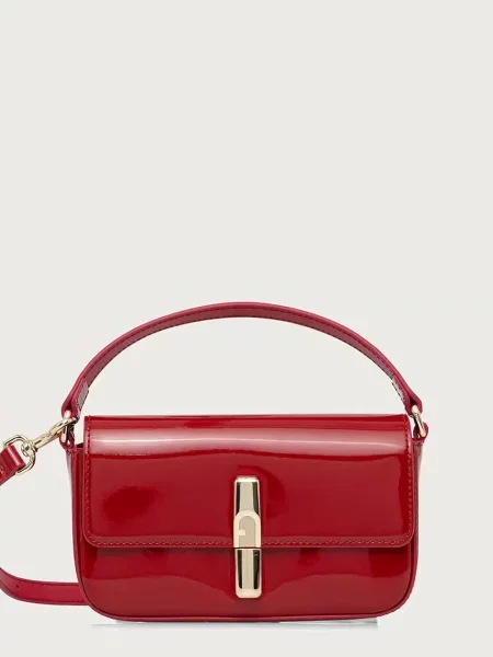 Furla kabelka přes rameno kožená Iride Micro červená