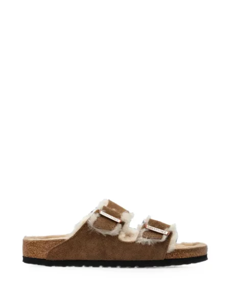 Sandale Birkenstock din piele de oaie maro
