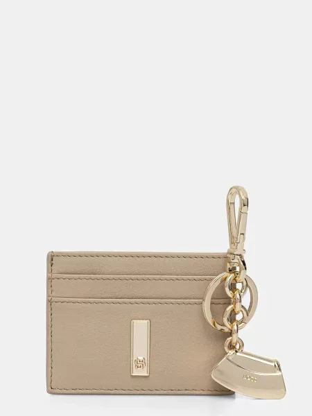 Usnjen etui za kartice BOSS bež